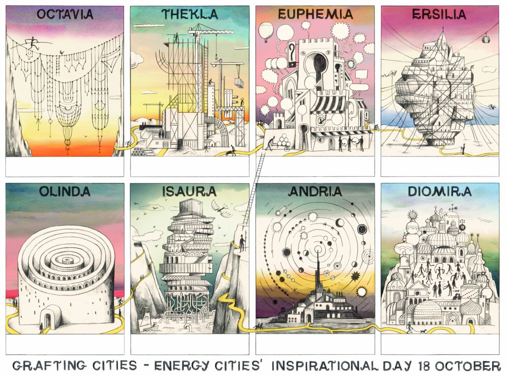 Journey through invisible Cities by Italo Calvino at Energy Cities inspirational day in Modena.